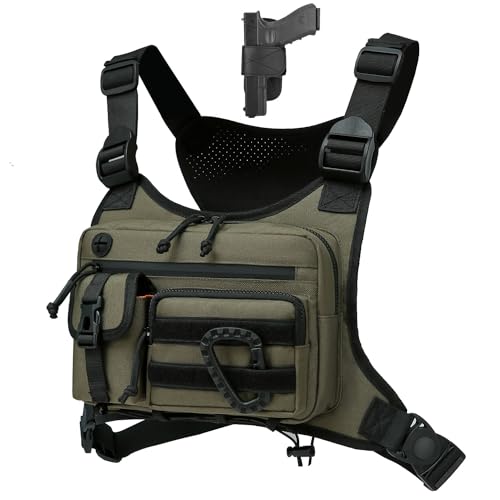 Outdoor Chest Bag For Men and Women, Tactical Vest For Running, Cycling, EDC Chest Pack Rig For Sports and Workouts