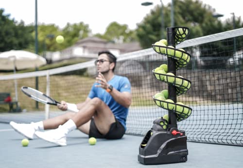 Tennisbälle Maschine(Maximal 30 Bälle aufnehmen),Tennisball Trainer für selbsttraining,Anfänger/Kinder/Lehrer/Zuhause/Gericht,genaue effiziente Ballwurfmaschinen für alle Stufen/Alter,AC&Batterie(New)