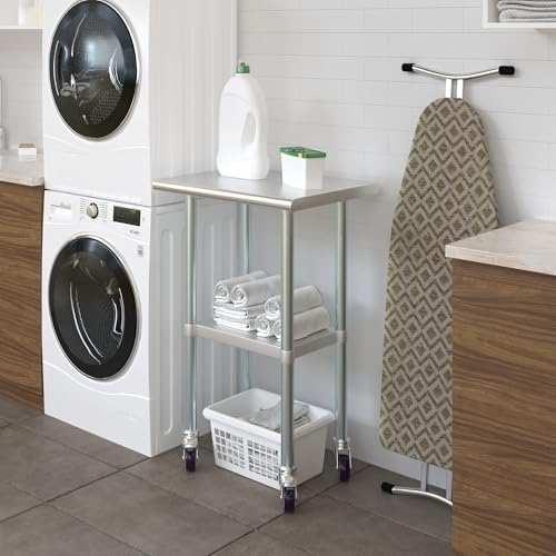 Image of AmGood 24 inch Long x 18 inch Deep Stainless Steel Table with Casters