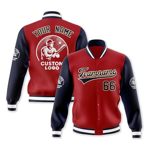 MZBY Custom Baseball Letterman Jacket with Stitched Name Number Team Logo for Men Women Youth