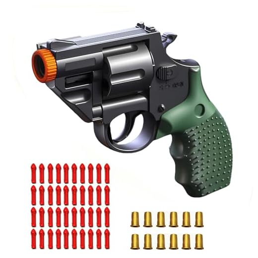 SCIERLOL Toy Revolver Gun, Educational Model Toys, Soft Bullet Toy, Gifts for Ages 14+