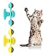 nobrand 2 Piezas de Gato Juguete Molino de Viento, Juguete Interactivo para Gato, Juguete de Gato Giratorio Ventosa para Cosquillas y Limpieza de Dientes - Amarillo y Verde