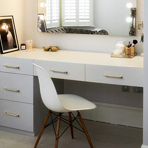 Shining Golden Cabinet Pull Modern Minimalist Style Cabinet Handle Drawer Handle Wardrobe Cabinet Door Handle 5''' Hole Center,6 Pack #TOP5