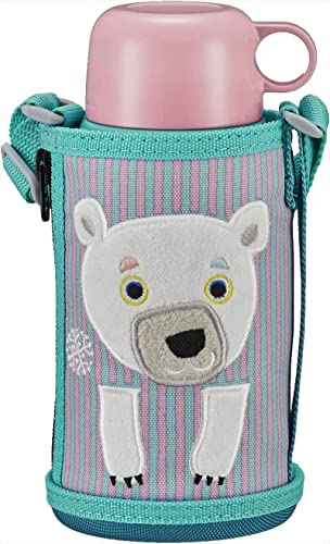 Tiger Water Bottle, 20.3 fl oz (600 ml), Direct Drinking Cup, 2-Way, Stainless Steel Bottle, Includes Pouch, Sahara Korobkuru, Polar Bear MBR-C06GPS