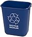 Carlisle FoodService Products 342928REC14 Polypropylene Recycle Office Waste Basket, 28.13 qt. Capacity, 14-1/2" x 10-1/2" x 15", Blue (Case of 12)