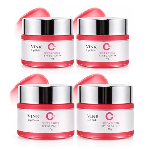 Image of VINR Lip Balm | Lip Balm for Dark Lips | Moisturizing Lip Treatment with Vitamin C + Shea Butter for Soft Lips | INFUSED WITH VITIS VINIFERA | Overnight Repair | 15 gm Pack of 4