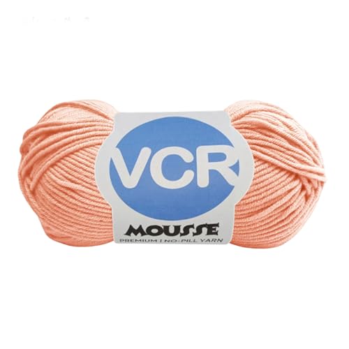 Image of VCR 4 Ply Coral Peach Yarn, 100 Grams Hank, 190 Meters Length, Acrylic Ball for Crochet and Knitting, Soft Crosia Threads, Pack of 1 Yarn, Suitable for DIY Crafts