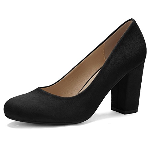 Allegra K Women's Block Heel Classic Black Pumps 10 M US Amazon.in