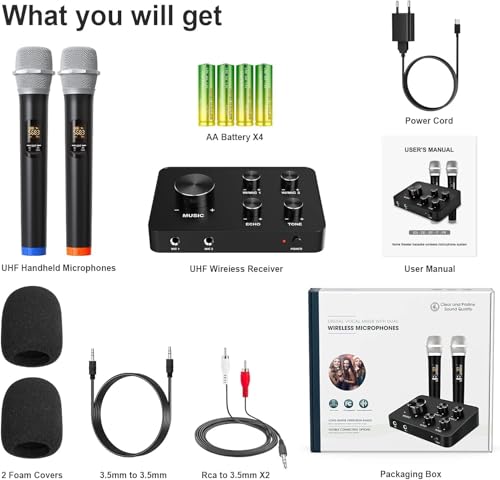 Voijump K201-BLACK Wireless Microphone Karaoke Mixer System thumb #8