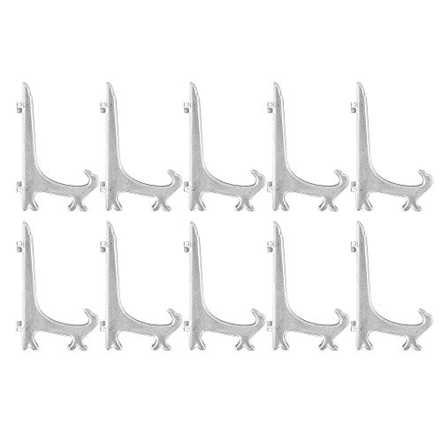  Idee con cavalletto a forma di cuore, per cornici e immagini, plastica, pieghevole, trasparente, ideale anche come supporto per piatti, espositore per libri, 15 x 9,7 cm, 10 pezzi