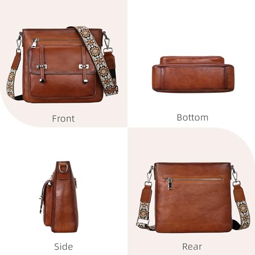 Image of Iswee Soft Leather Crossbody Bags for Women Shoulder Handbags Multi Pockets