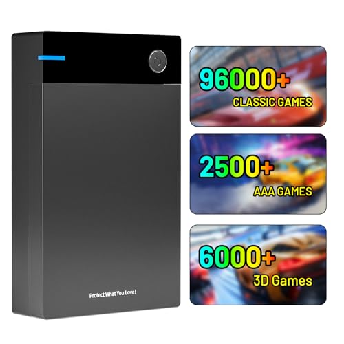 Kinhank 12TB Retro Gaming Hard Drive with 96,000+ Games,External Retro Game Hard Drive with 400+ Emulators,USB 3.0 HDD External Game Drive for PC for Win-7/8/10/11,Gifts for Men