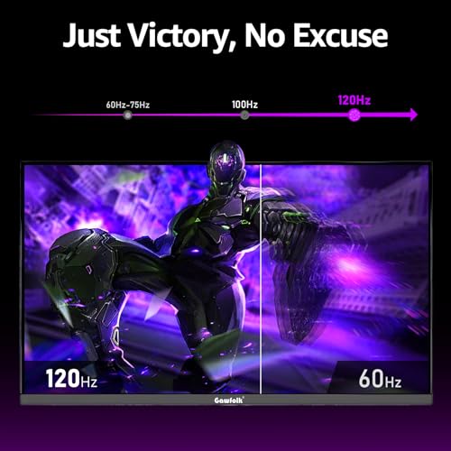 Image of Gawfolk Gaming Monitor 27 inch QHD IPS, PC Screen 120Hz 2K (2560x1440P), Ultra-Thin Zero Frame Computer Display for Home Office Business, DP, HDMI, Wall-Mounted