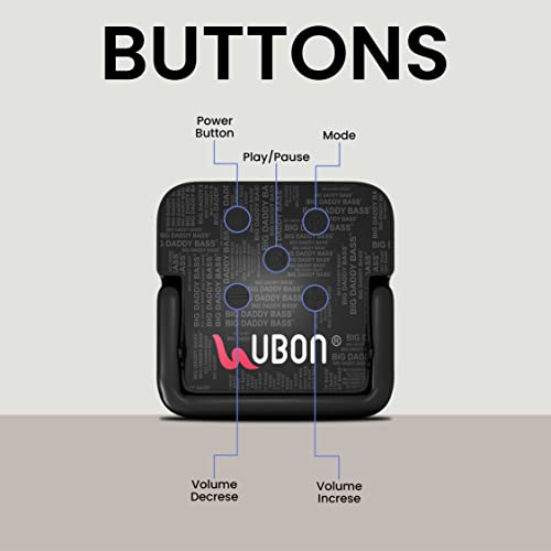 Image of UBON Bluetooth Speaker Meerchi Series SP-53, 7W Wireless Speaker with TWS Function, Inbuilt Mobile Stand, FM Radio, Supports USB, SD Card & AUX, Portable Speaker for Travel Up to 10H Playtime (Black)