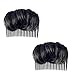 Hidyliu Bump Up Comb Clip Hair Bun Volume Insert Set for Women Girls DIY Hairstyle Beauty Tool (Black)