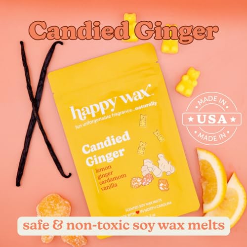 Image of Happy Wax Fall Treats Collection Scented Natural Soy Wax Melts - 6 Total Oz. Collection Includes Spiced Plum, Candied Ginger and Honeycomb & Amber
