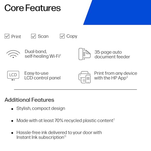HP DeskJet 4310 All in One Printer | Wireless | Colour | Print, Scan & Copy | 3 Months of Instant Ink Included | Automatic document feeder | Dual- band WI-FI - Image 6