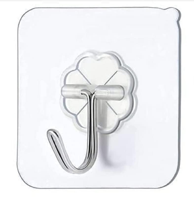 ZIRAK Hooks for Wall Without Drilling Waterproof Hooks for Bathroom Shower Kitchen Keys Door Outdoor Home Improvement Utility Hook (Photo Frame Hook) (Pack of 10)