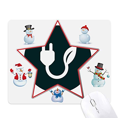 Tapis de souris vert foncé bonhomme de neige étoile de bureau gaming