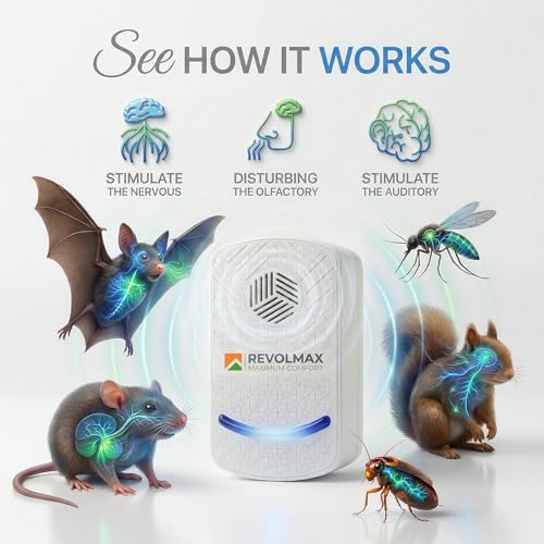Image of RX-78, Ultrasonic Pest Control Repeller - Electronic & Ultrasound, Indoor Plug-in Repellent - Get rid of - Rodents, Mice, Squirrels, Bats, Insects, Bed Bugs, Ants, Fleas, Spiders, Roaches (2Pack)