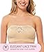Carole Martin Strapless Bras for Women, Wireless Womens Bandeau Bra from Small to Plus Size - 44 Beige