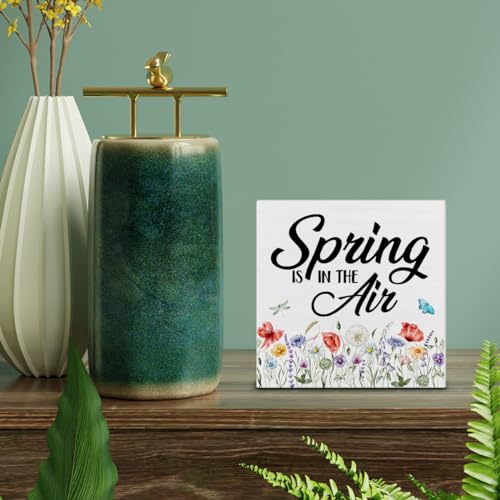 Country-Spring-Wood-Sign-Flower-Spring-Home-Decor-Indoor-for-Desk-Table-Shelf-5-X-5-Inches Country Spring Wood Sign Flower Spring Home Decor Indoor for Desk Table Shelf 5 X 5 Inches