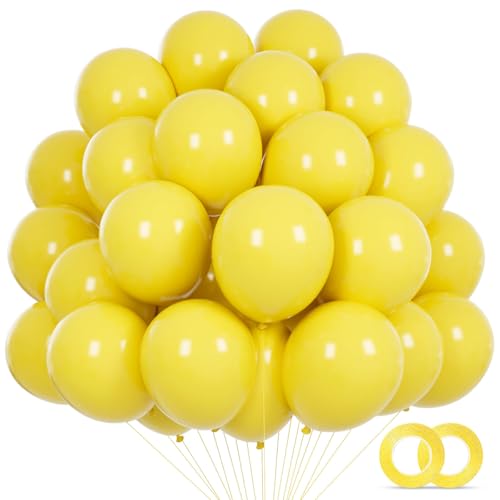 Image of Yellow Balloons 110Pcs, 5 Inch Small Yellow Latex Party Balloons, Mini Thick Yellow Balloons for Birthday Wedding Baby Shower Decorations.
