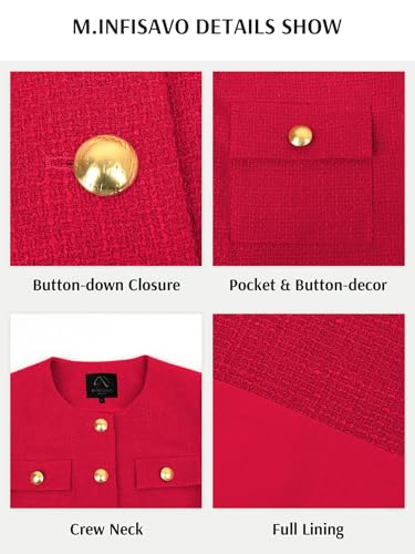 Image of M.Infisavo Cropped Tweed Blazers for Women