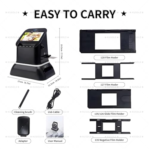 KUSOLE Escáner de película Profesional de 22 MP para películas de 35 mm y Formato Medio 120, con Gran Pantalla LCD de 4,3" para escanear Negativos y Diapositivas en Alta resolución. - imagen 4