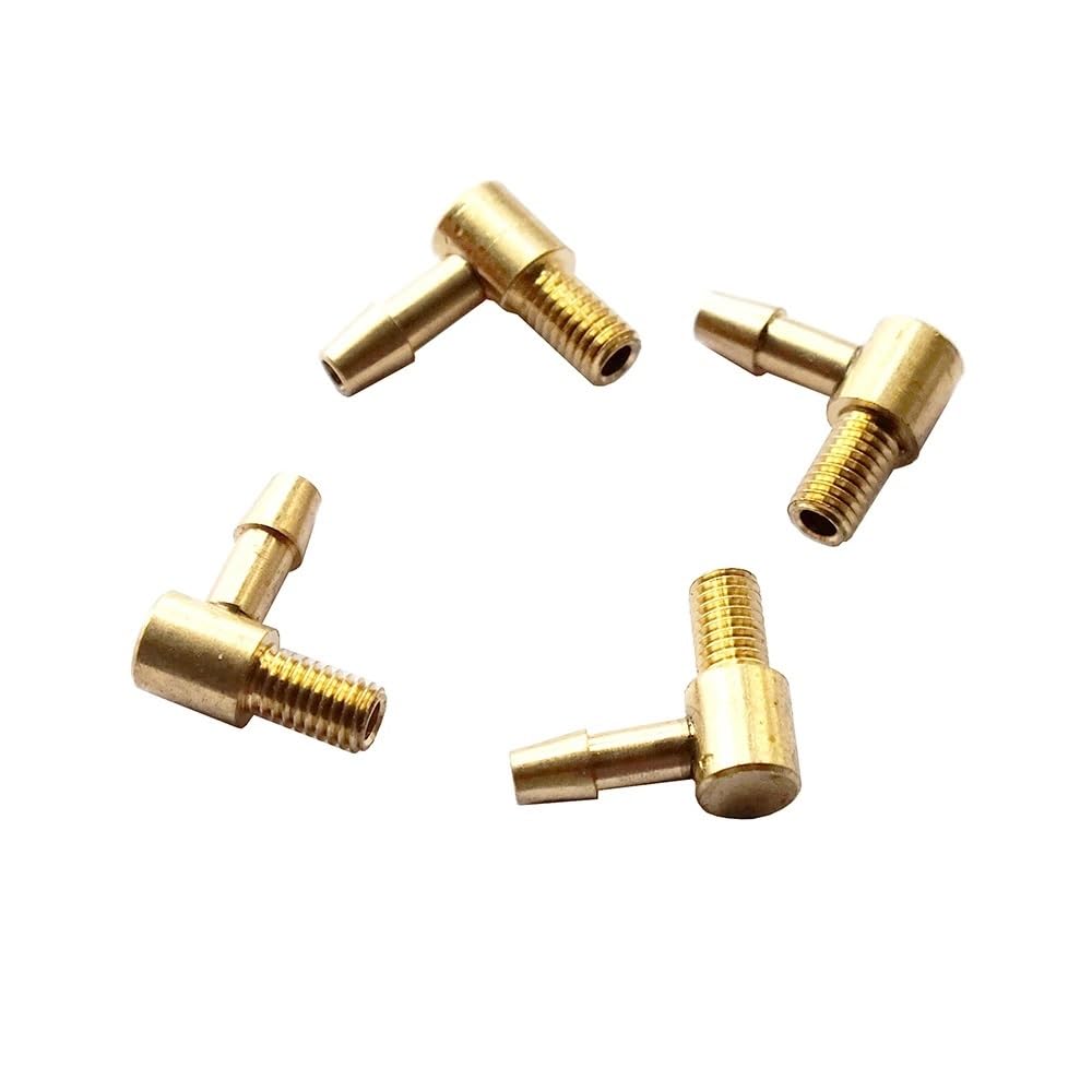 BrewJa 5PCS M5 Copper Water Nozzle 90 Degree L Type 5mm Oil Fuel Inlet Nozzles for DIY RC Gasoline Jet Boats Connecting Parts