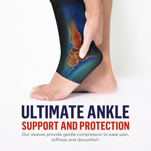 Doctor Developed Plantar Fasciitis Socks/Compression Foot Sleeves, Copper Ankle Brace for Heel Support & Doctor Written Handbook (Black, M)