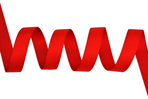 Yama 5/8 Inch Solid Grosgrain Ribbon Roll - 25 Yards For Gift Wrapping Ribbons, Red #TOP2