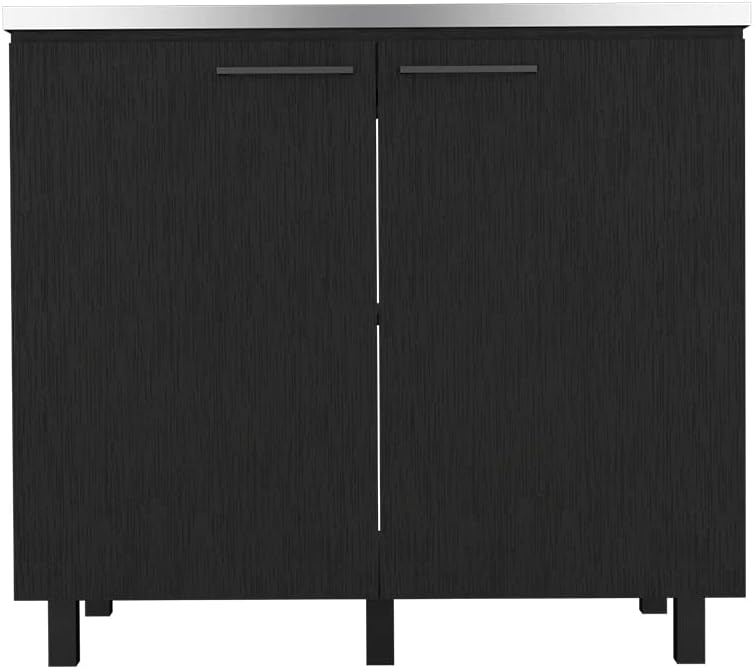 Utility Sink Cabinet, Bussolengo, Black -Black -Kitchen