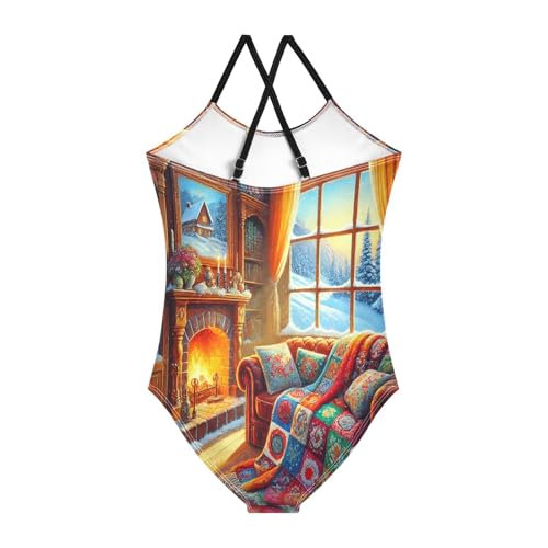 Snow House Warm Yellow Bathing Suits for Girls Swimsuit Swimwear Swimsuits Summer Beach One Piece2