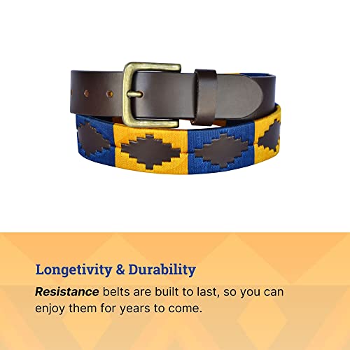 RESISTANCE Polo Belt for Men | Hand Stitched Leather Belt With Colorful Embroidery | Gaucho Style Belt 1.5” Wide2