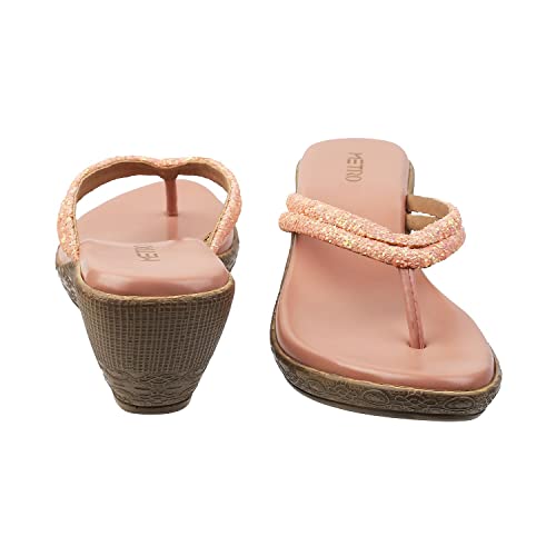 Image of Metro Women Synthetic Leather Wedge Heel Sandal