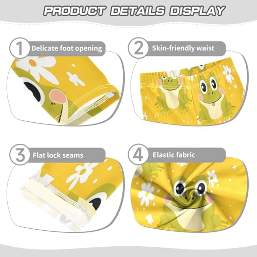 Bolaz Toddler Girls Leggings Printed Yoga Pants Leggings Green Frogs White Frog for Kids3