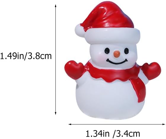 VICASKY 6pcs Miniature Christmas Figurines Mini Snowman Figures for Crafts 6 Assorted Styles Resin Snowmen Micro Landscape Cute Small Snowman Winter Decoration for Christmas Dollhouse Ornament - Image 4