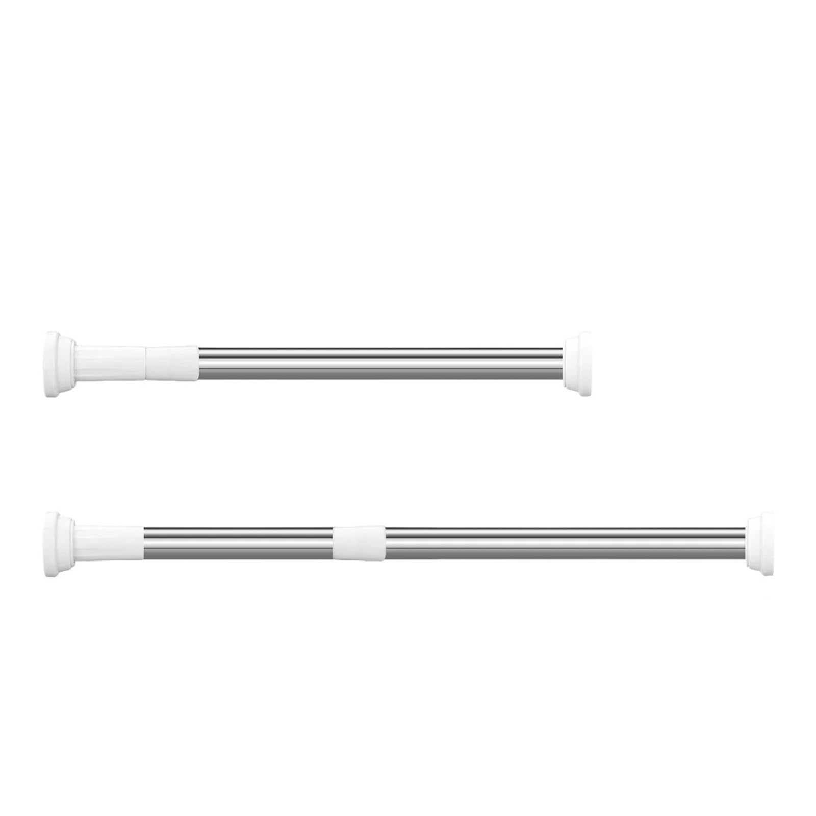 Telescopic Extendable Curtain Rod Adjustable No Drill Shower Pole for Window Bedroom Doorway Rail for Wardrobe and Cloakroom(110-200cm)