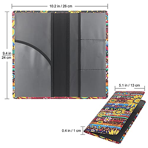 Image of LumiMokki Premium Car Registration & Insurance Card Holder with Magnetic Shut, Vehicle Glove Box Car Organizer - For Documents, Cards, License (Sunflower A)
