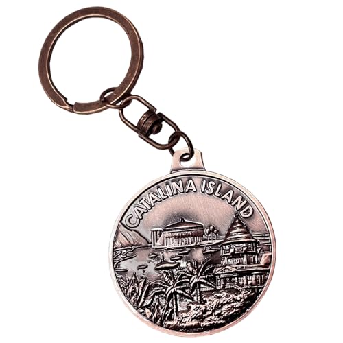 Americaware Catalina Island Medallion Key Chain, double-sided with detailed 3D