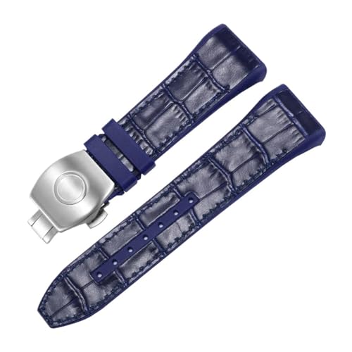 Bracelet montre 28mm nylon silicone noir bleu pour style Franck Muller V45