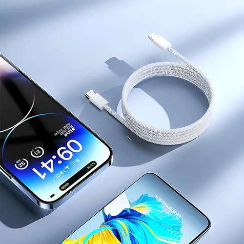 Image of iPhone 15 Original Charger Set Fast Charging,20W iPad USB C Fast Adaptor with 3.3Ft Braided Cable Type C Wall Adapter for iPhone 15 /15 Plus /15 Pro /15 Pro Max, iPad Pro /Air /Mini, MacBook, White