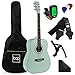 Best Choice Products 41in Full Size Beginner All Wood Acoustic Guitar Starter Set w/Case, Strap, Capo, Strings, Picks, Tuner - Socal Green
