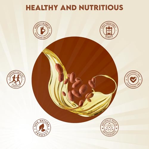 Image of Sugan Earth Cold Pressed Groundnut Oil 4500ml | 100% Natural & Unrefined Sing Tel, Penut Oil | 0 trans fat, Chemical free Pure Singdana Tel | Kolhu, Kacchi Ghani, Mara Chekku, Ganuga | Expeller Pressed Rich Flavor Cooking Oil | Single Filtered Edible Oil