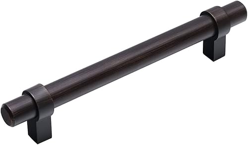 Miniatura 4 de Triumph Hardware Tirador de barra en T, paquete de 10, tirador de gabinete de 5-116 pulgadas, manijas de cajón de bronce aceitado para muebles