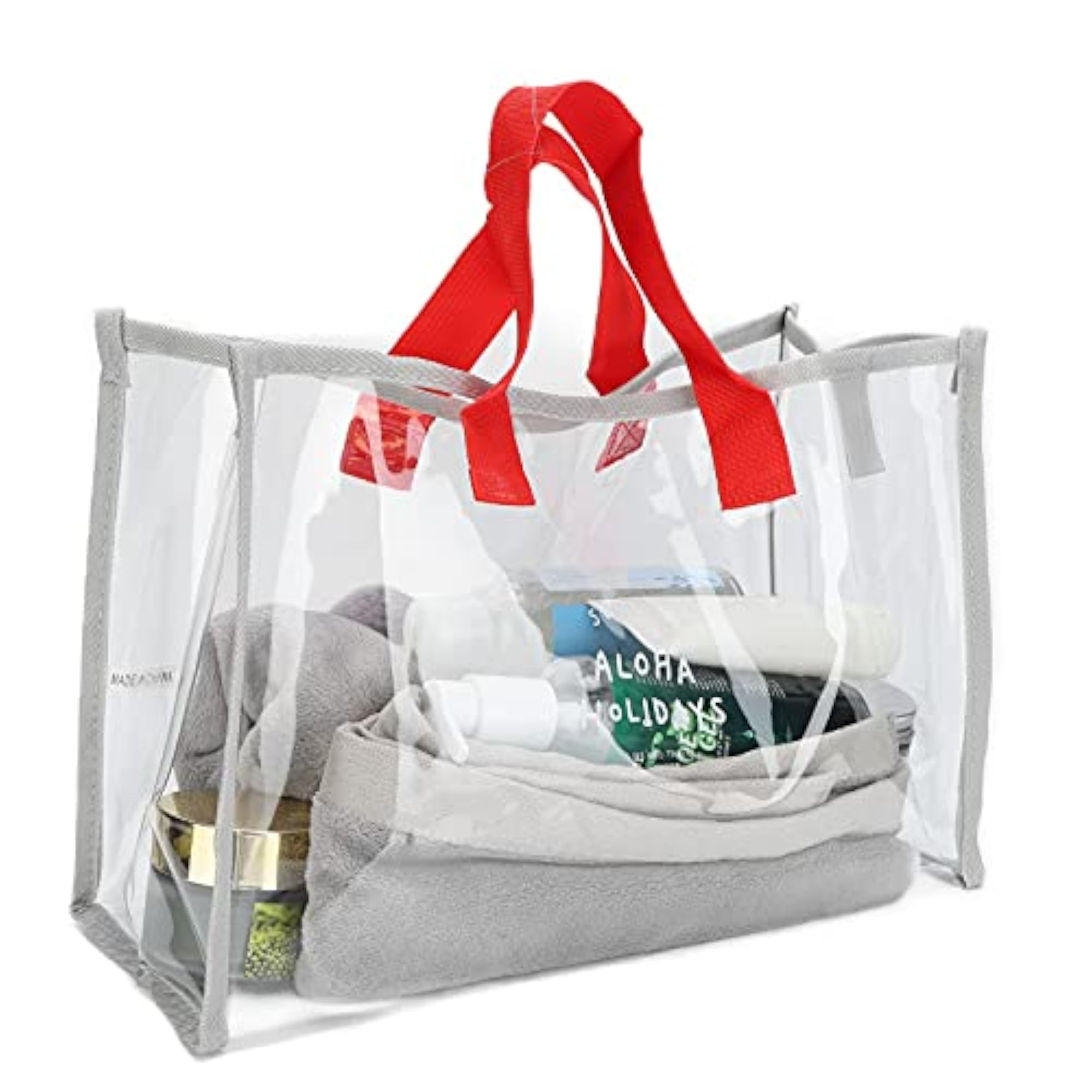 Transparent Clear Tote Bag, Lightweight and Portable