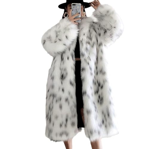 Manteau Fausse Fourrure de Renard Long Col Tailleur Chic