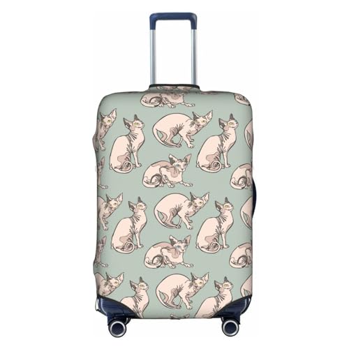 Generic Hairless Naked Cats Sphynx Cats Luggage Suitcase Cover, Stretchable Protection Luggage Stylish Suitcase Covers Large