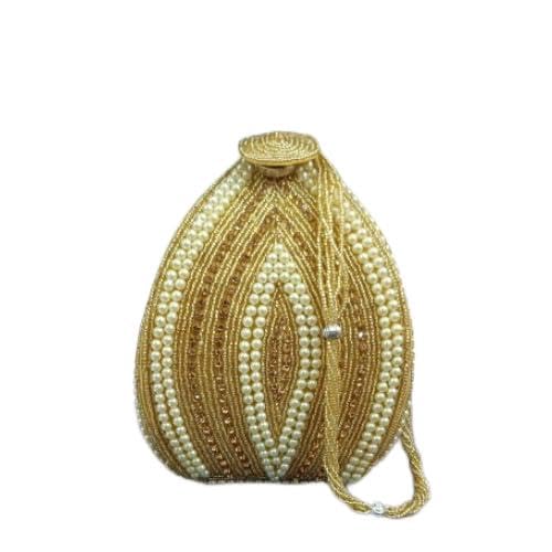 Handcrafted Multicolor Beaded Designer Clutch for Women | Elegant Embellished Drawstring Pouch for Weddings, Parties & Festive Occasions | Traditional Ethnic Handbag-image-23